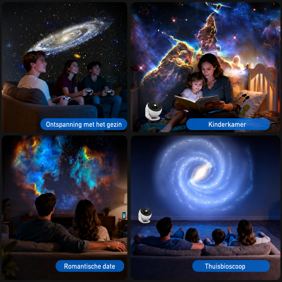 Nachtlamp met Galaxyprojector